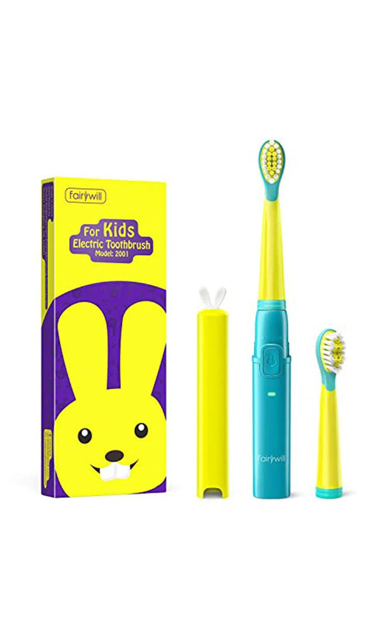 فيري ويل - فرشاة تنظيف الأسنان الكهربائية للاطفال - لون أصفر مع أزرق