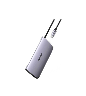 يوجرين USB-C 7 في 1 محول متعدد الوظائف - رمادي